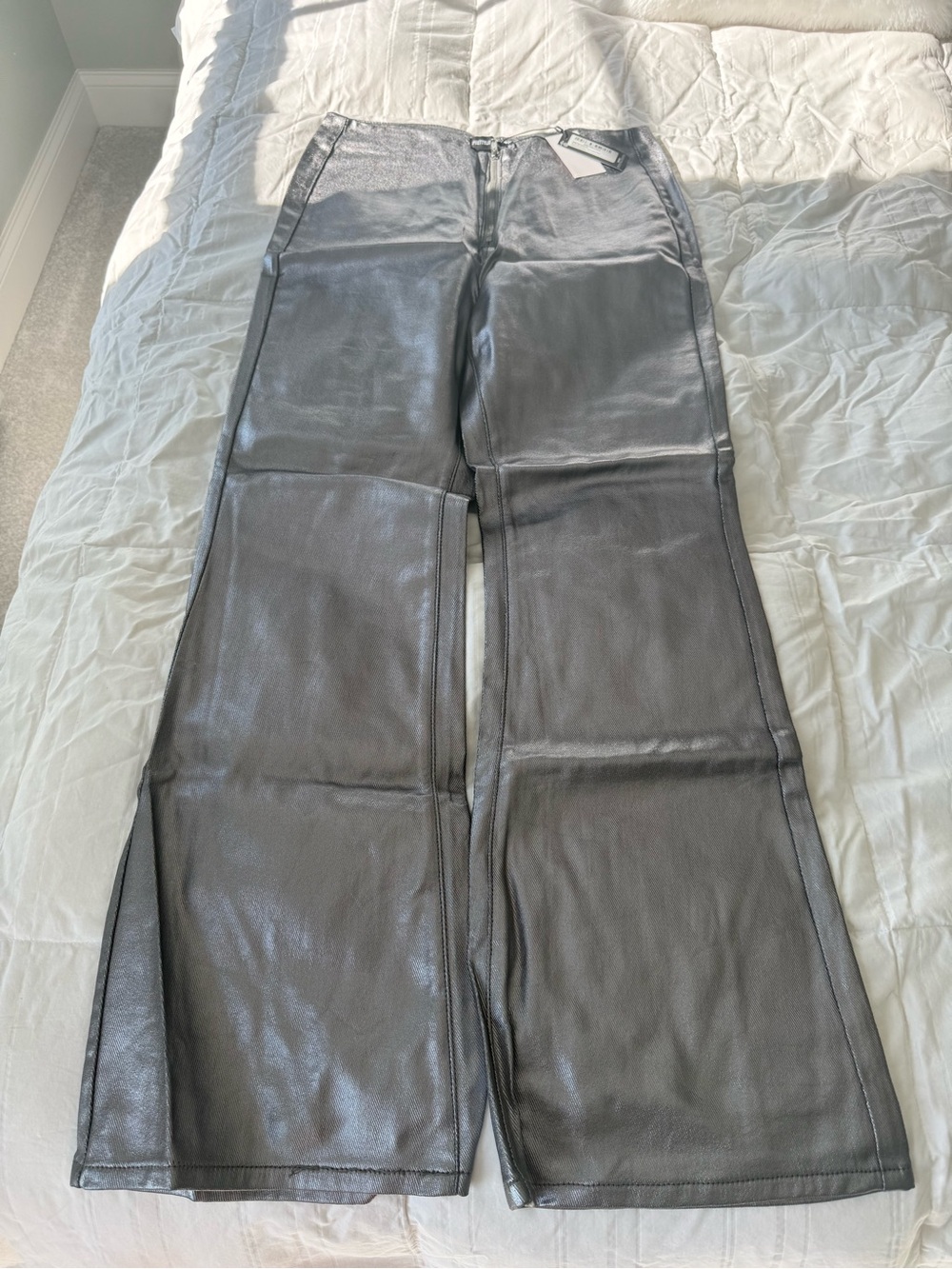 PrettyLittleThing metallic silver jeans